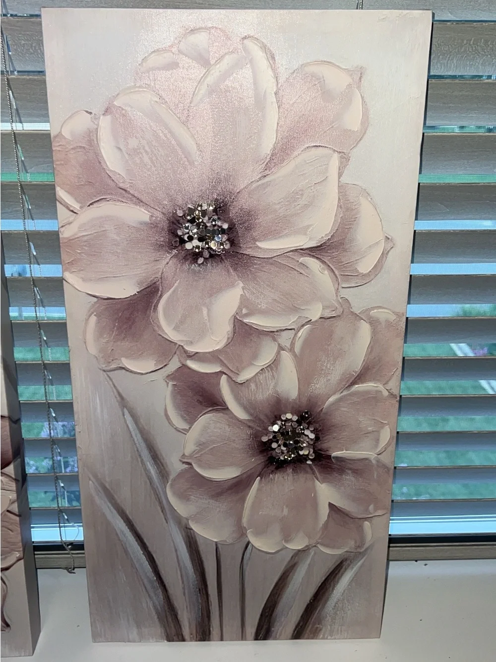 Floral Canvas Wall Art in Soft Mauve - Brand